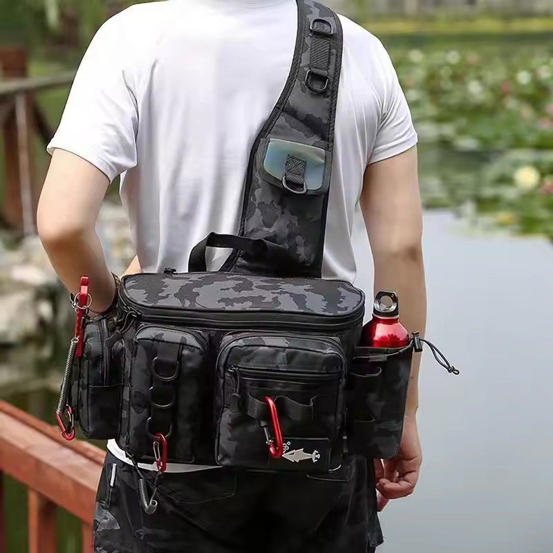 Fishing Rod Fly - Borsa a tracolla da pesca impermeabile