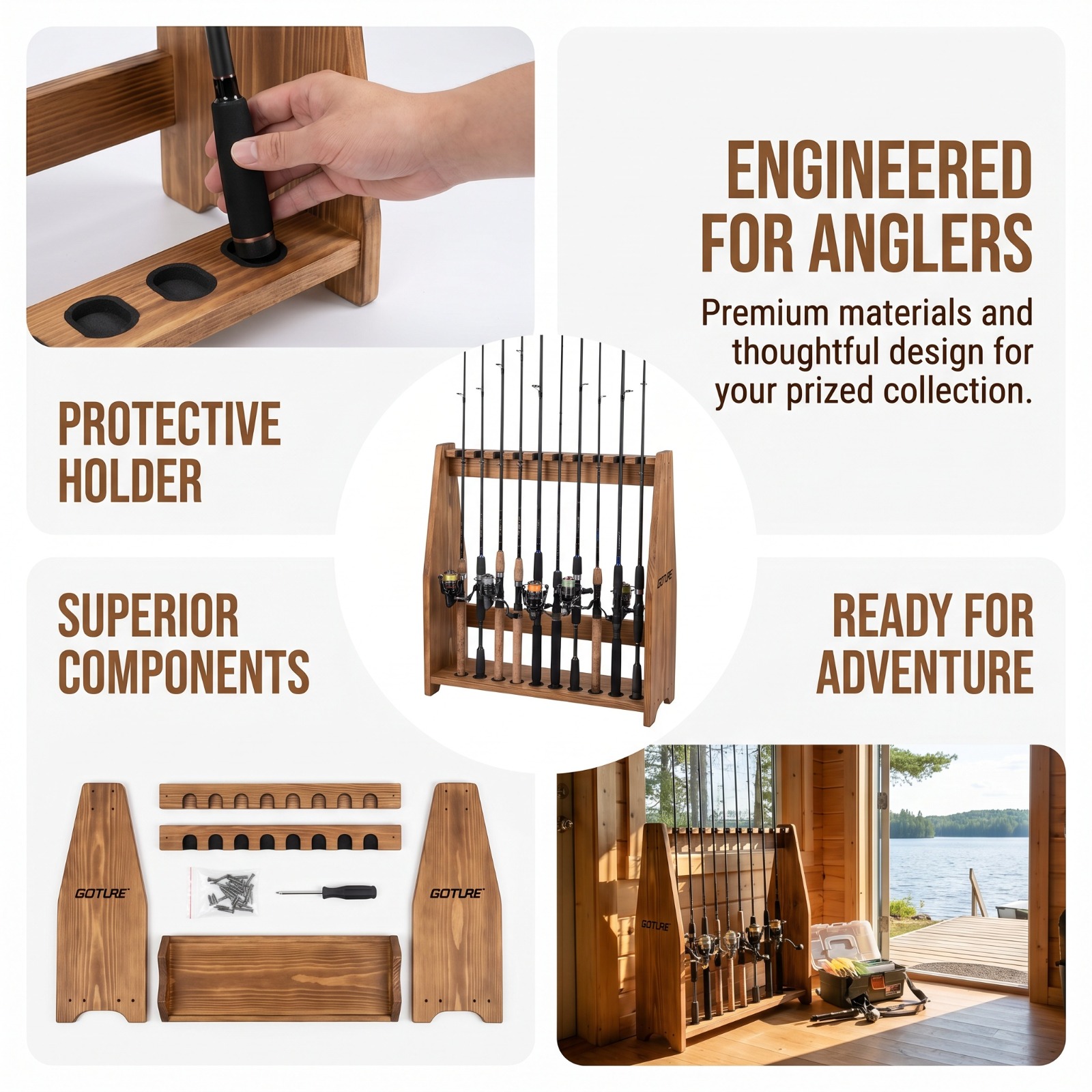 Goture Portacanne da Pesca a 1 - Fishing Rod Rack recensione e prezzo