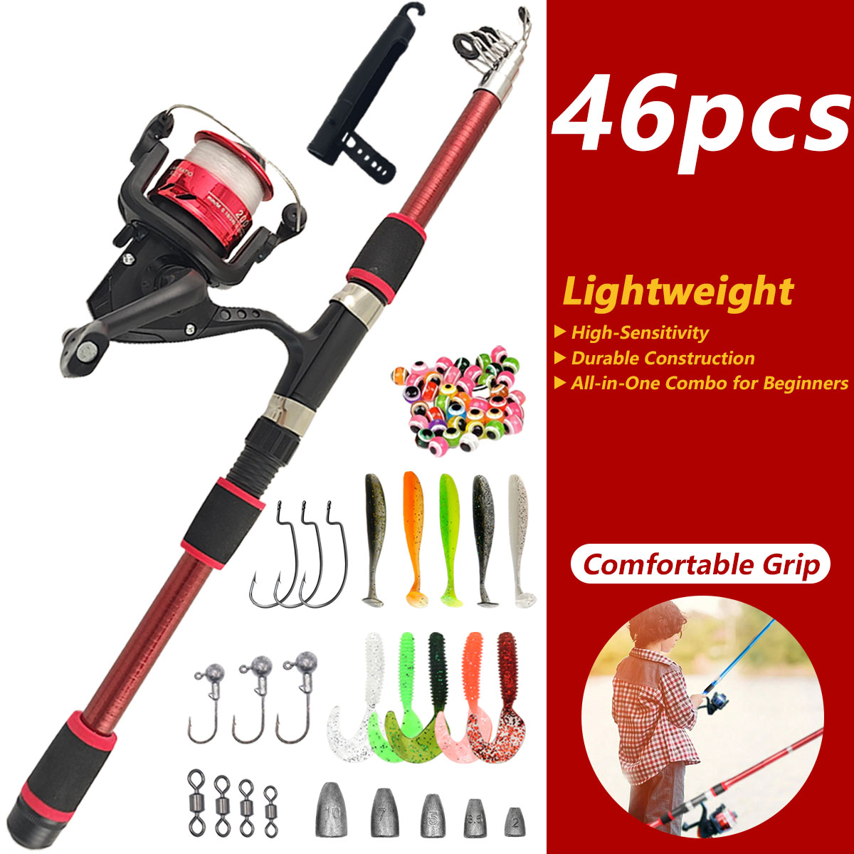 Set da Pesca Telescopico 46 Pe - Fishing Rod Combo recensione e prezzo