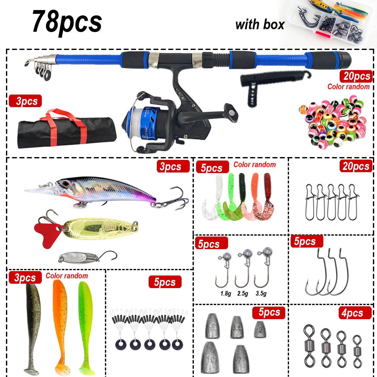 Set da Pesca Telescopico 46 Pe - Fishing Rod Combo recensione e prezzo