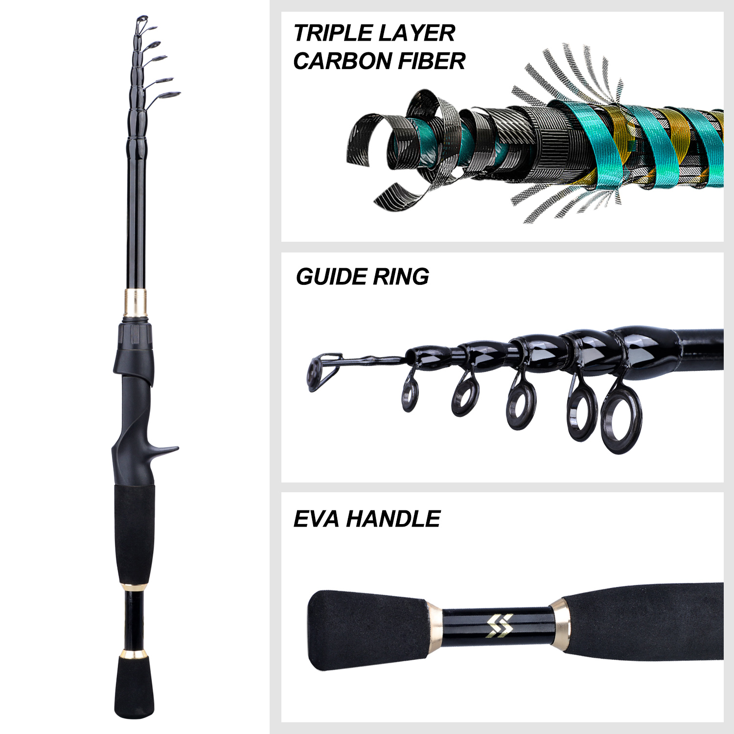 Sougayilang 1.8-2.4m Casting F - Fishing Rod Combo recensione e prezzo