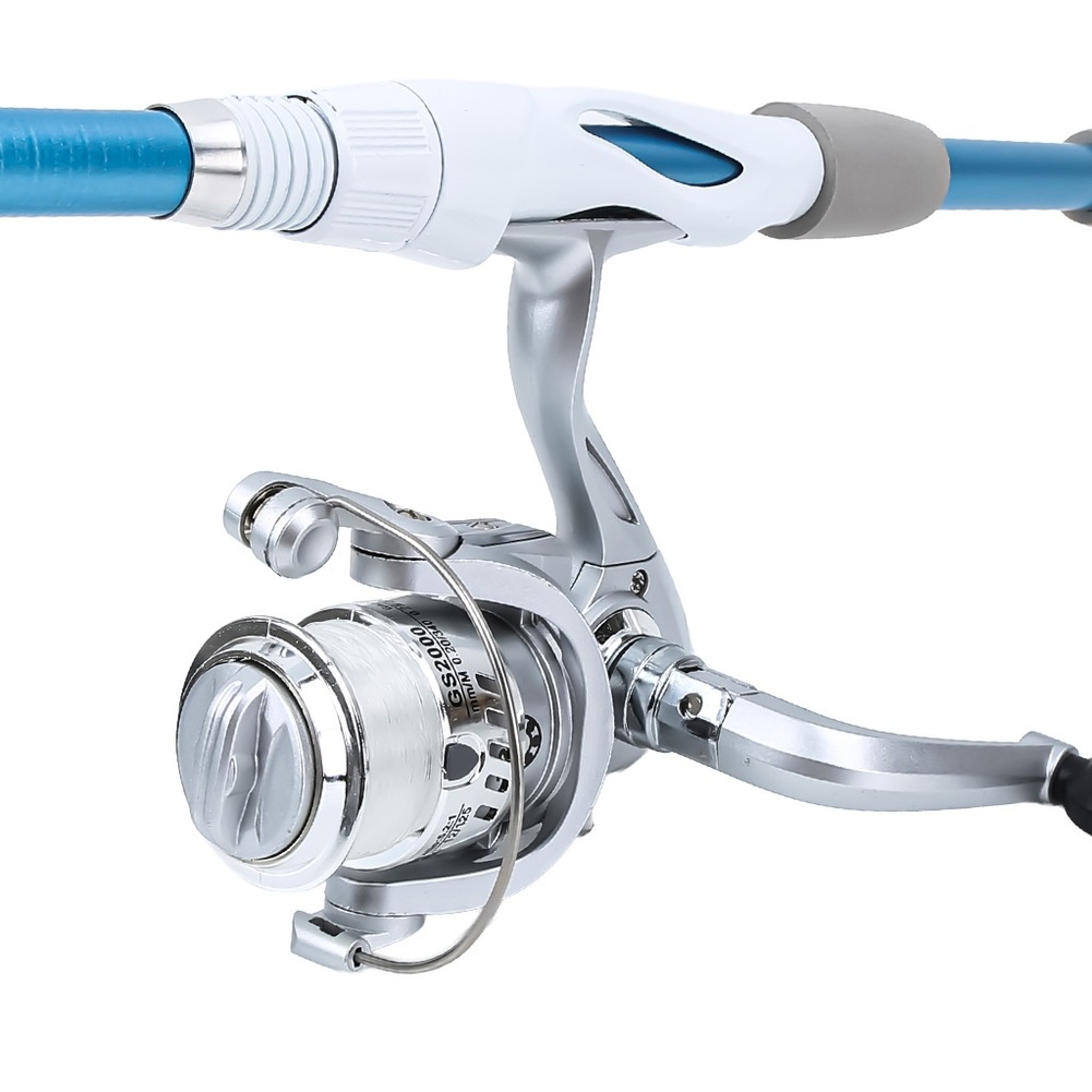 Canna da pesca blu e bianca da - Fishing Rod Combo recensione e prezzo